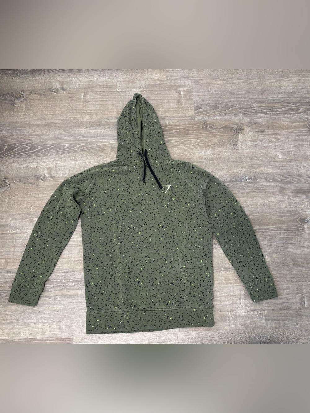 Gymshark Olive Green Speckled pullover Hoodie men’s size small